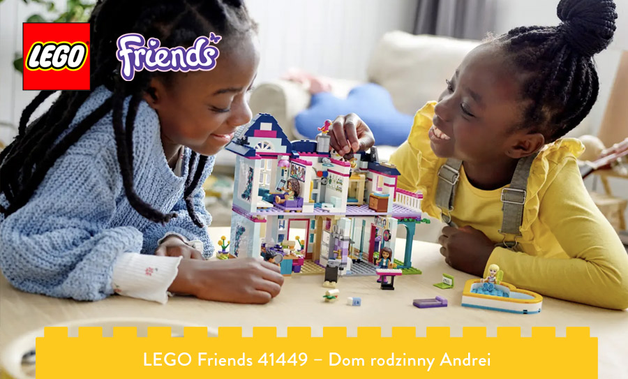 Dziewczynki bawią sie domem Andrei LEGO Friends