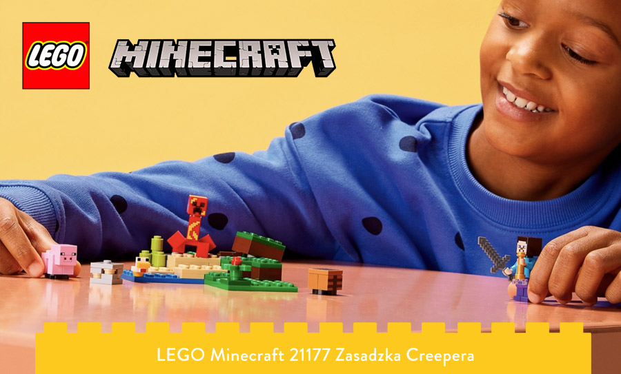 Dziecko z zestawem LEGO Minecraft