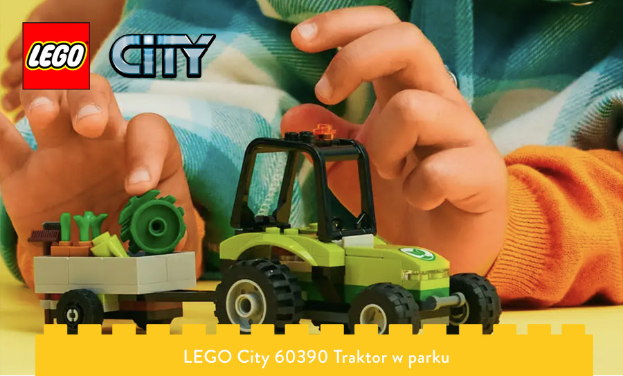 Traktor z LEGO z boku