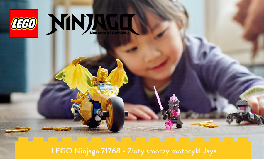 Złoty smoczy motocykl z LEGO ninjago
