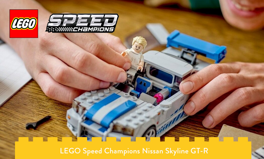 minifigurka LEGO speed champions w Nissanie Skyline