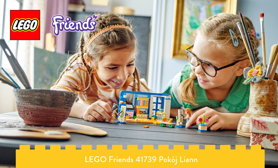 Dziewczynki bawiące się zestawem LEGO Firends Pokój Liana