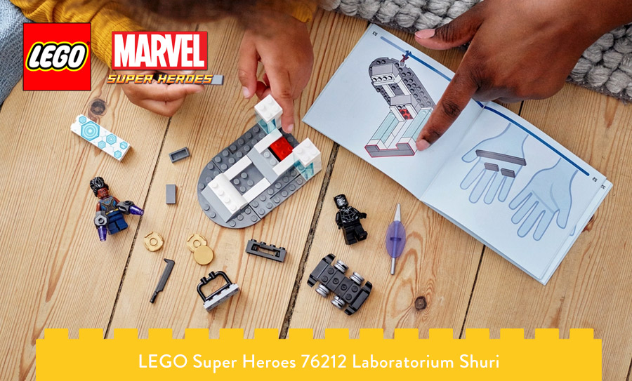Układanie LEGO MARVEL zestaw laboratorium Shuri