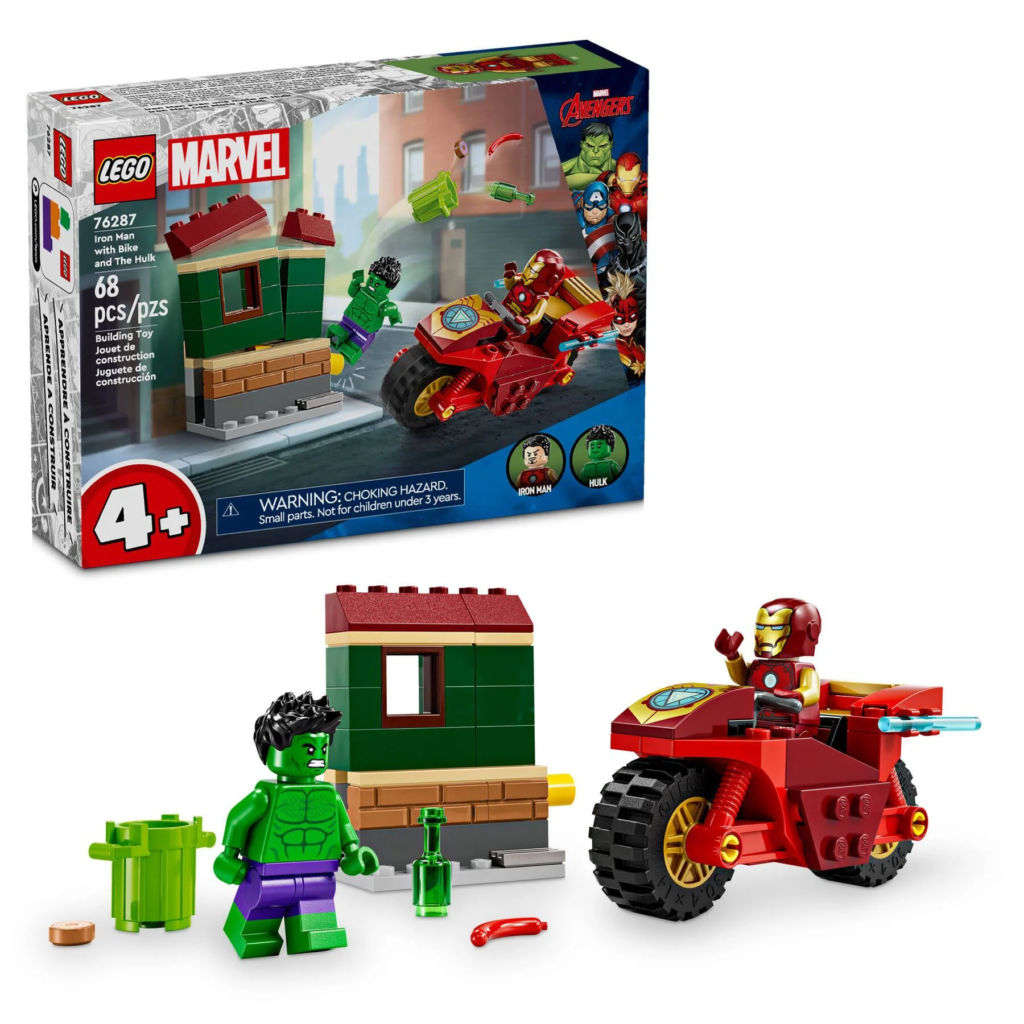 LEGO Marvel Super Heroes 76287 – Iron Man z Motocyklem i Hulk